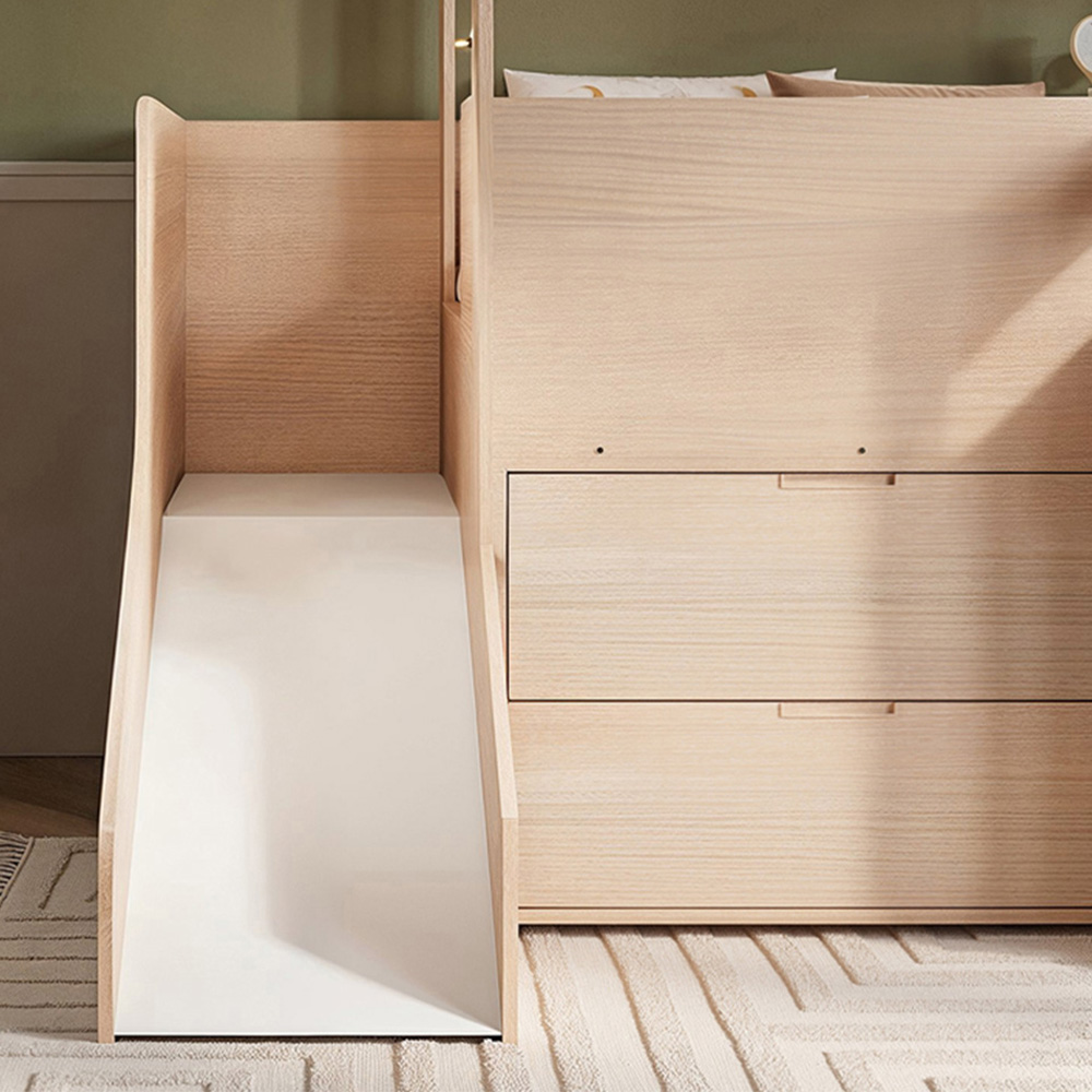 Flair Dreamland Oak Play House Slide Mid Sleeper with Storage Image 5