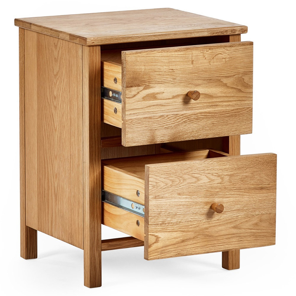 Julian Bowen Coxmoor 2 Drawer Oak Bedside Table Image 4