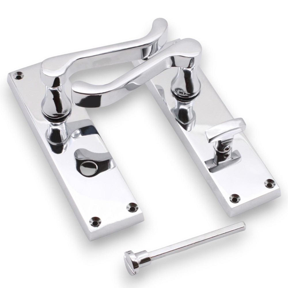 Spira Brass Victorian Polished Chrome Scroll Bathroom Lever Door Handle 2 Pack Image 4