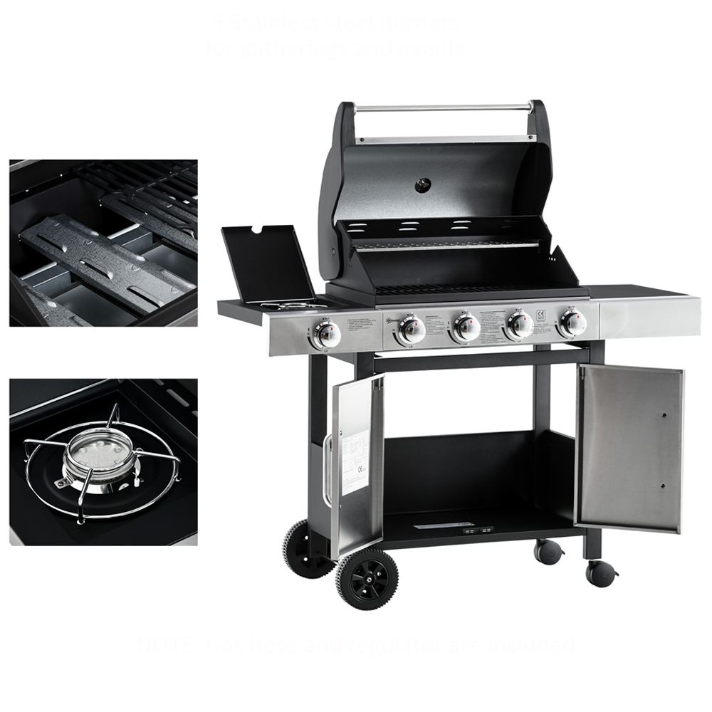 Deluxe Gas Barbecue Grill 4+1 Burner Image 3