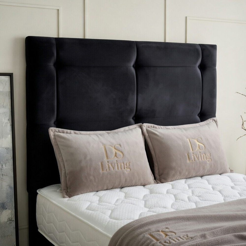 DS Living Kingsley Super King Size Black Plush Divan Bed Image 2