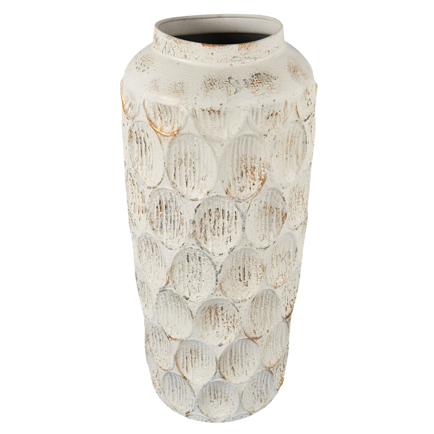 Isla Tall Metal Vase 54cm - White Image 4