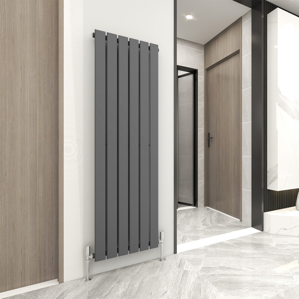 Anthracite 2640 BTU Single Flat Panel Vertical Column Radiator 1600 x 408mm Image 2