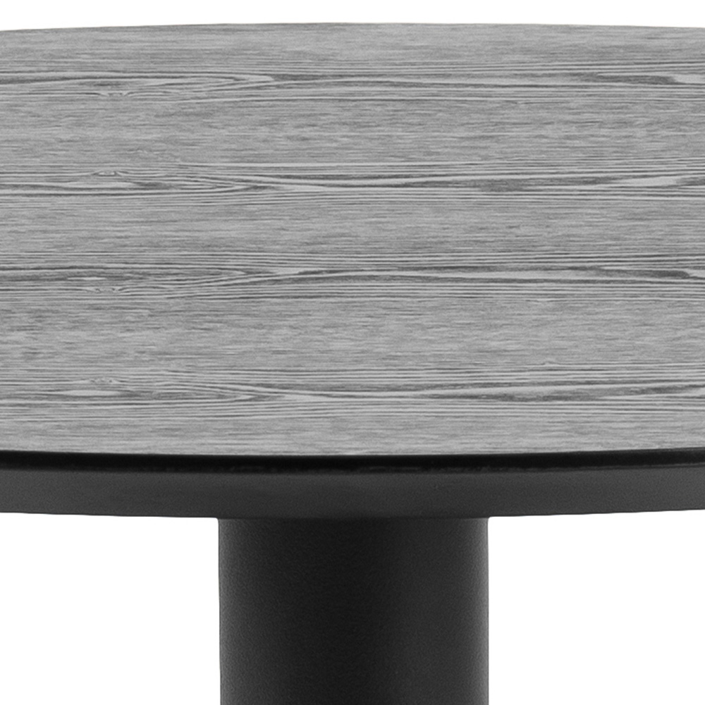 Florence Ibiza Small Round 4 Seater Table Black Ash and Matt Black Image 3