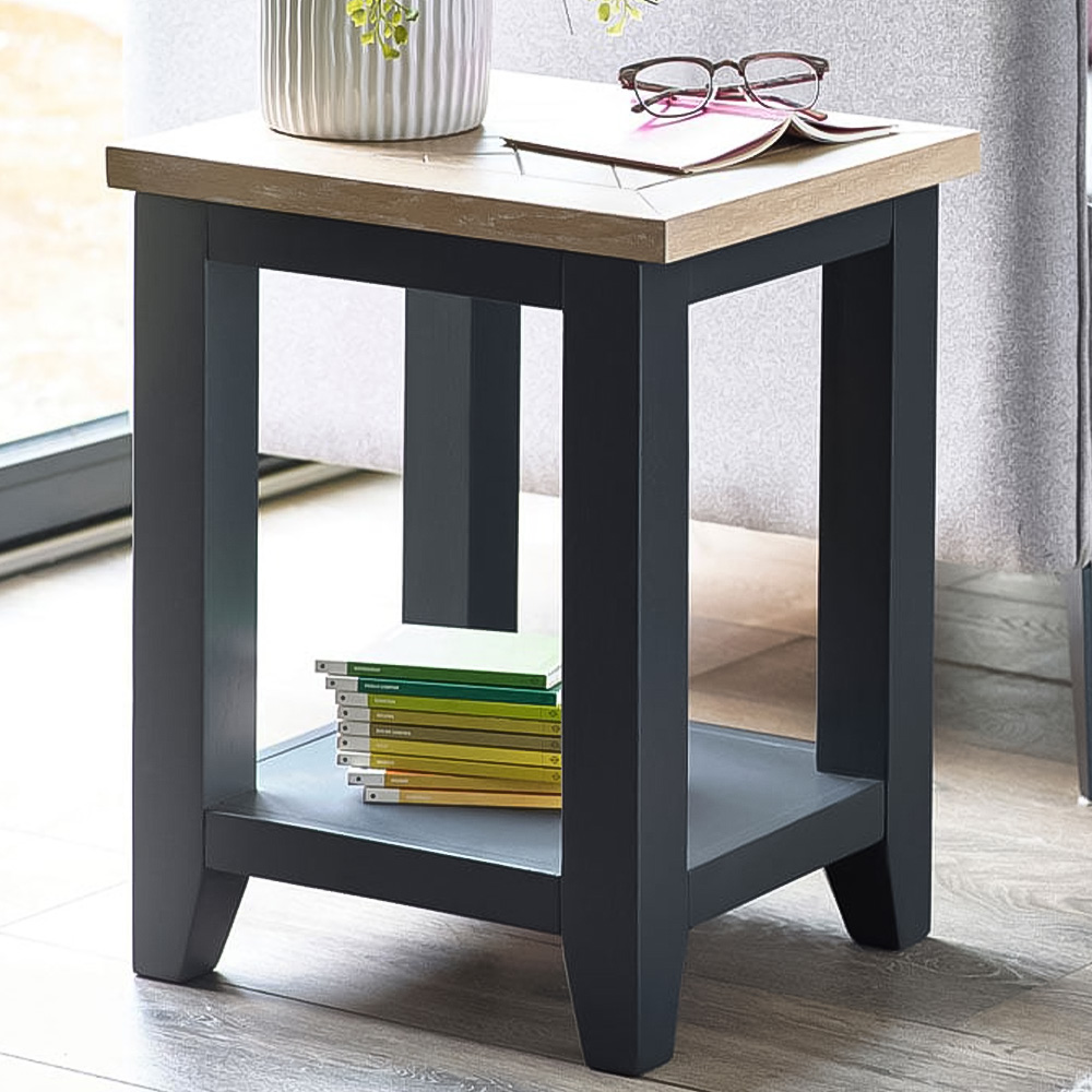 Julian Bowen Bordeaux Dark Grey Lamp Table Image 1