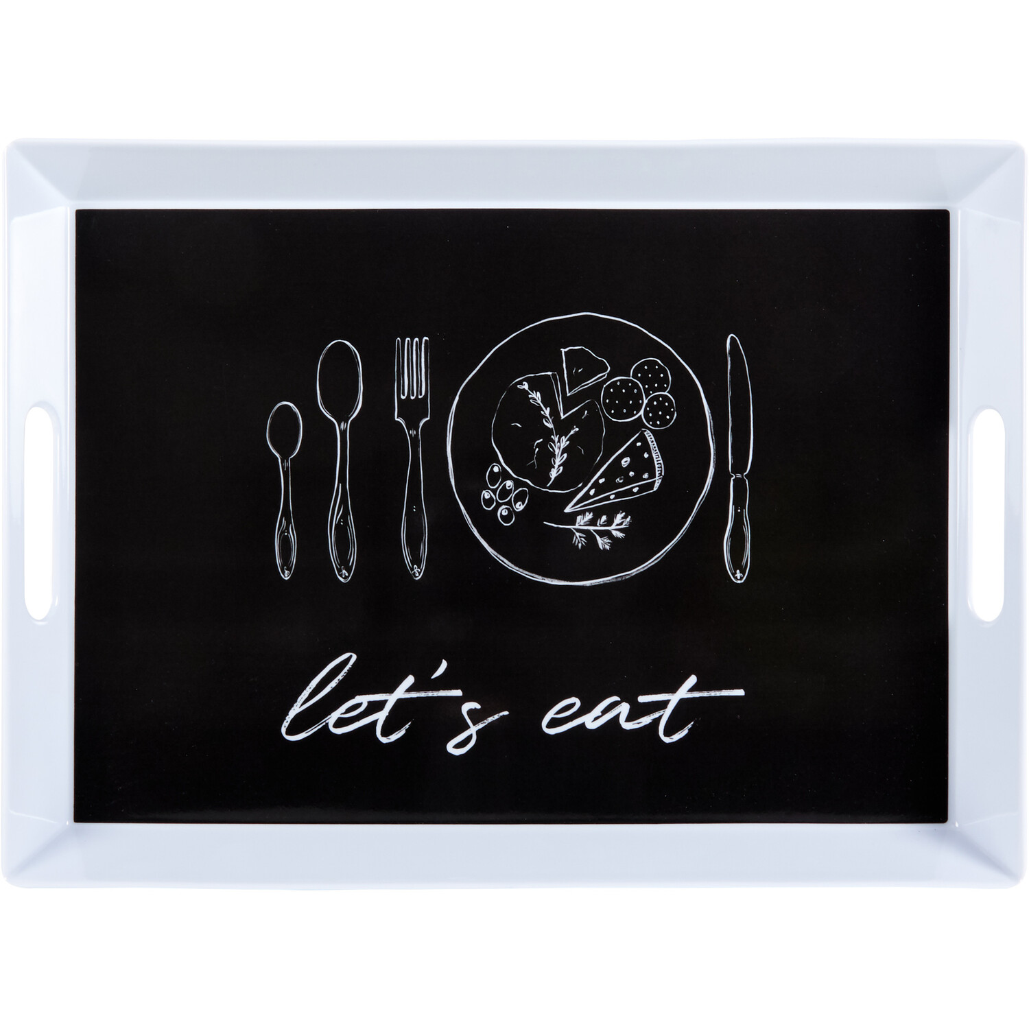 Lets Eat Premium Rectangular Tray Image 1