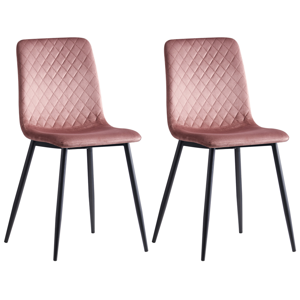 Lexi Set of 4 Pink Velvet Fabric Dining Chairs Image 4