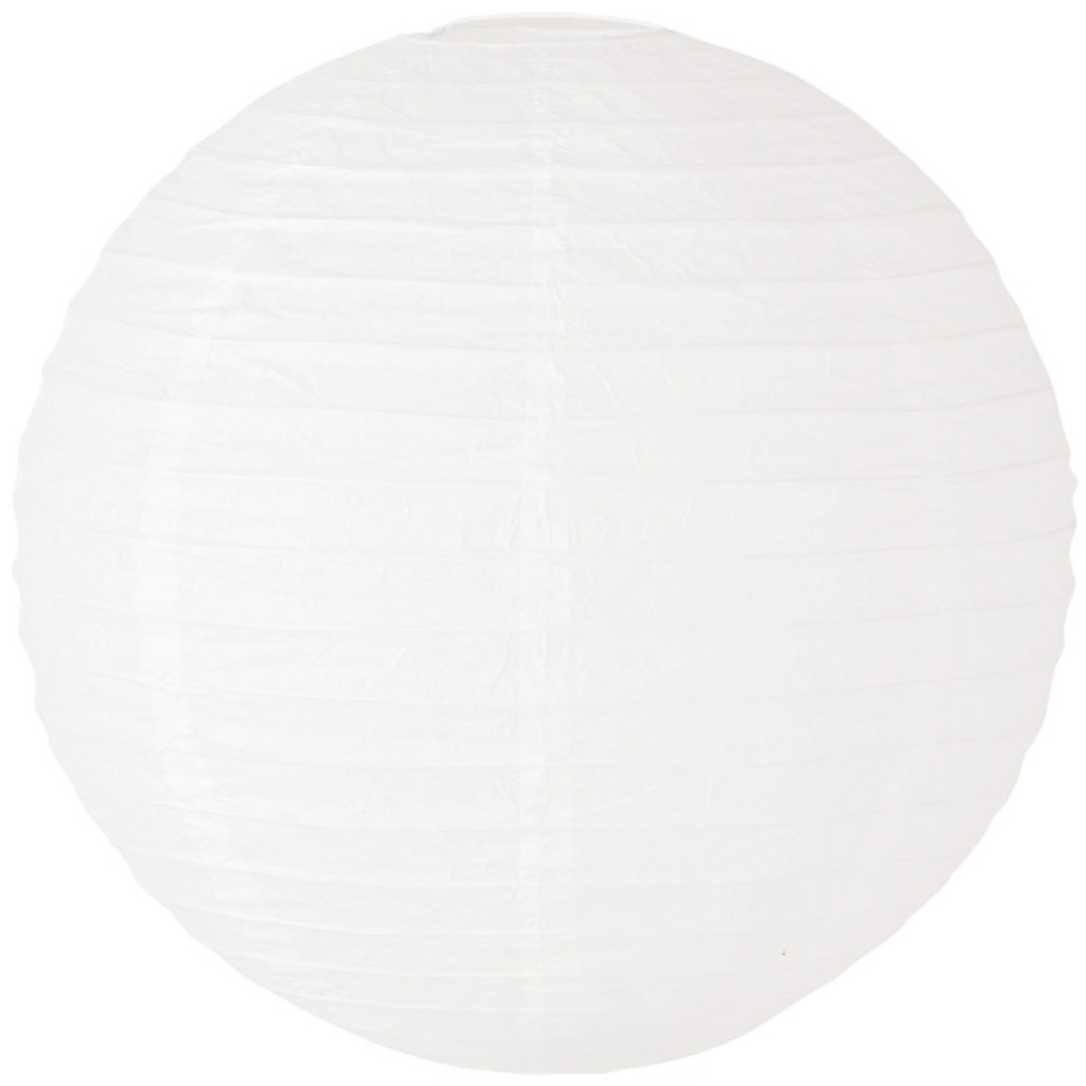 ValueLights Isla White Paper Globe Ceiling Lamp Shade 40cm Image 1