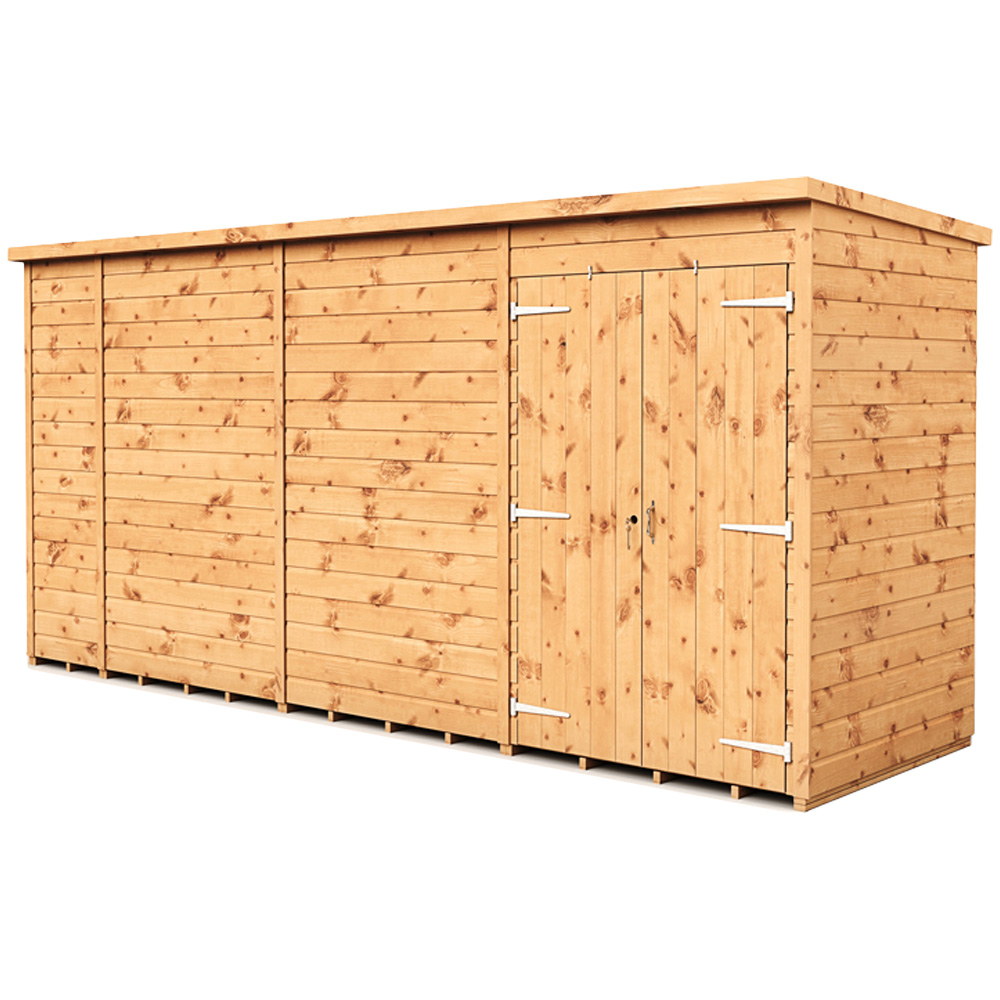 Empire Sheds 14 x 4ft Double Door Tongue and Groove Wooden Pent Garden Shed Image 1