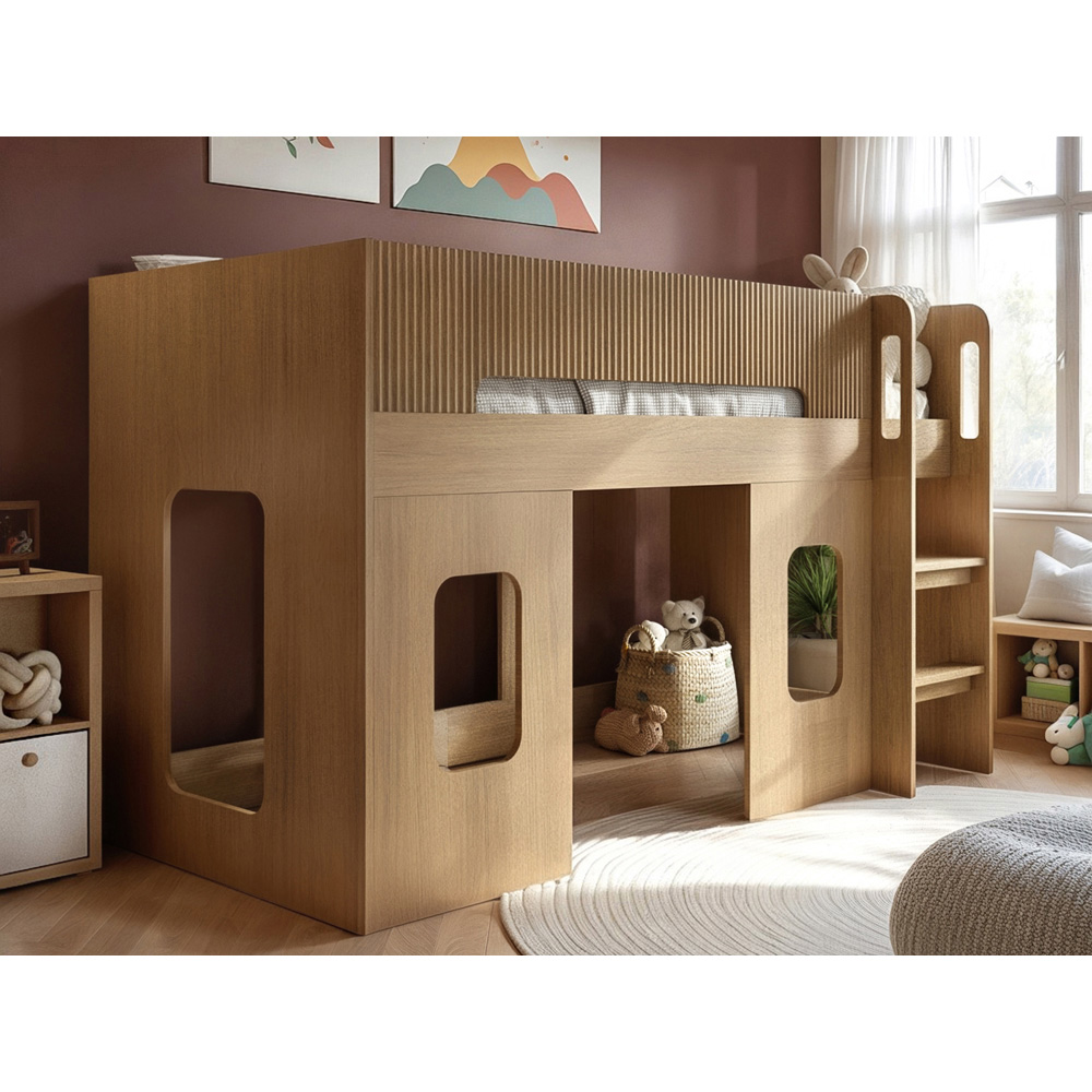Flair Lino Oak Play House Mid Sleeper Image 5