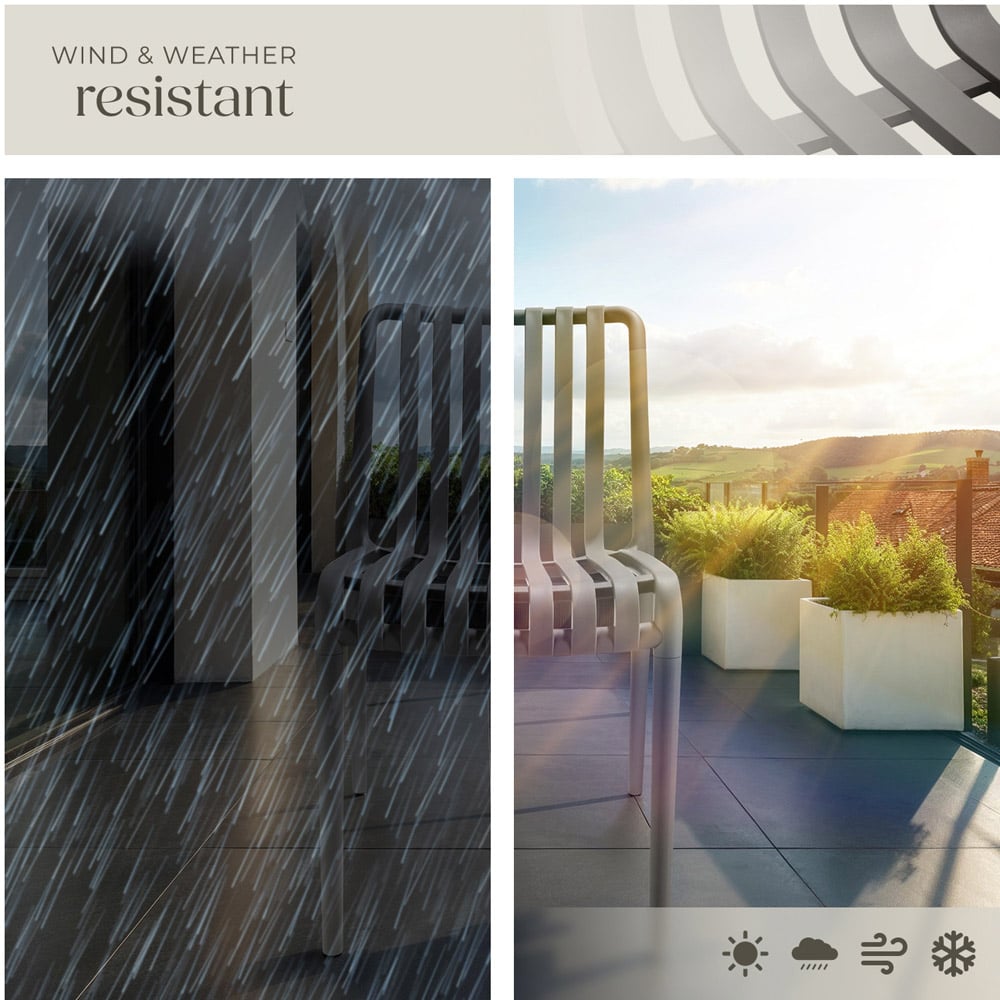 tectake Alcudia Set of 2 Anthracite Stackable Garden Chair Image 7