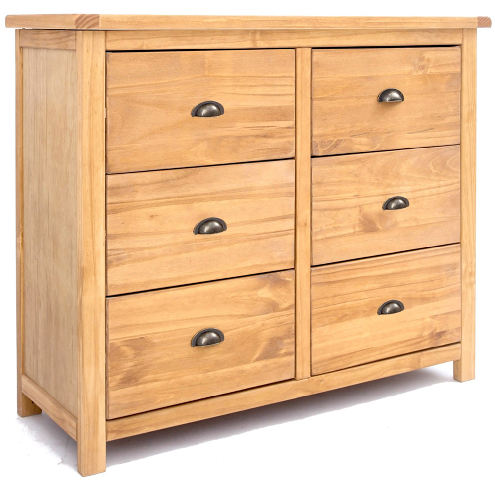 Cabinet Bits Lugo 6 Drawer Brown Brass Cup Handle Chest of Drawers Image 2