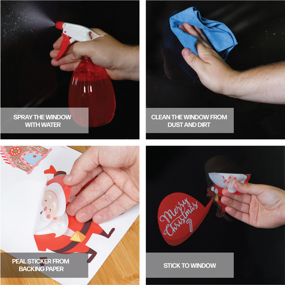 Xmas Haus Christmas-Themed Window Stickers 78 Pack Image 3