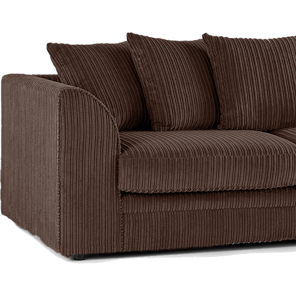 Portland Luxor 4 Seater Chocolate Jumbo Cord Right Hand L Shape Corner Sofa Image 4