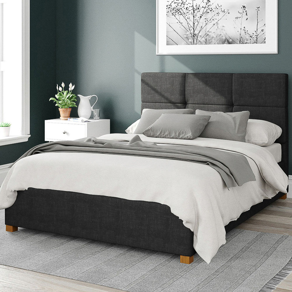 Aspire Caine Double Ebony Malham Weave Ottoman Bed Image 1