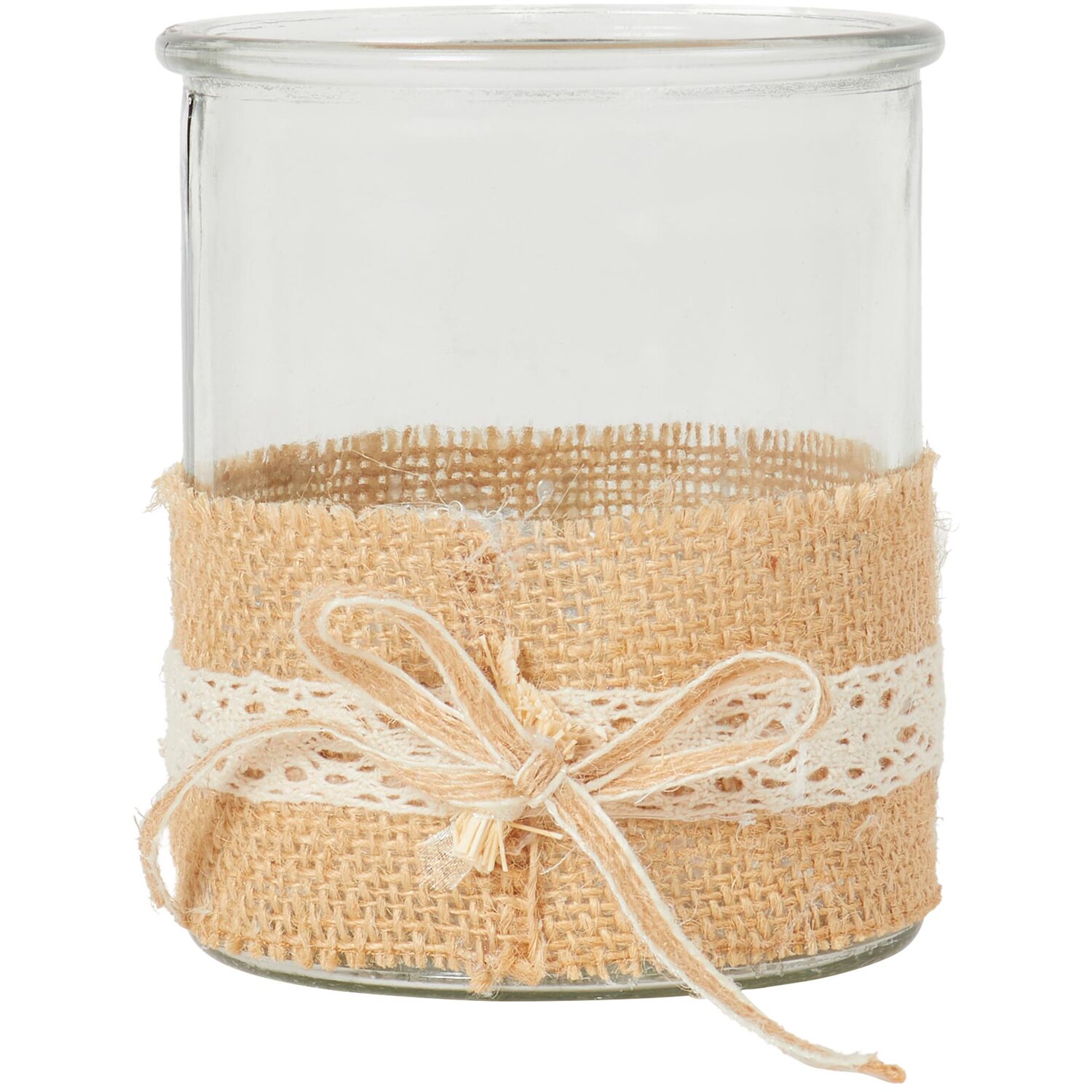 Hessian Glass Candle Holder Image 4