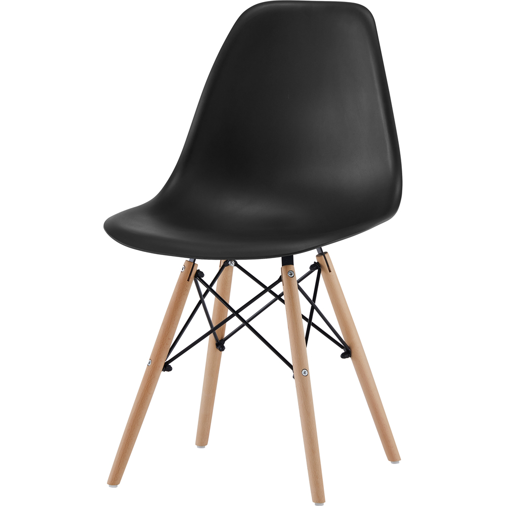 Comfy Living 4 Seater Metal Detailing Dining Set White and Black Image 3