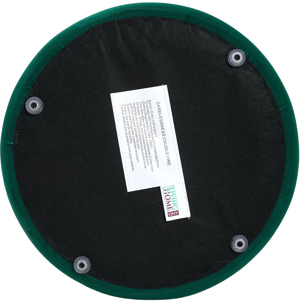 Living and Home Green Flannel Upholstered Storage Ottoman Image 7