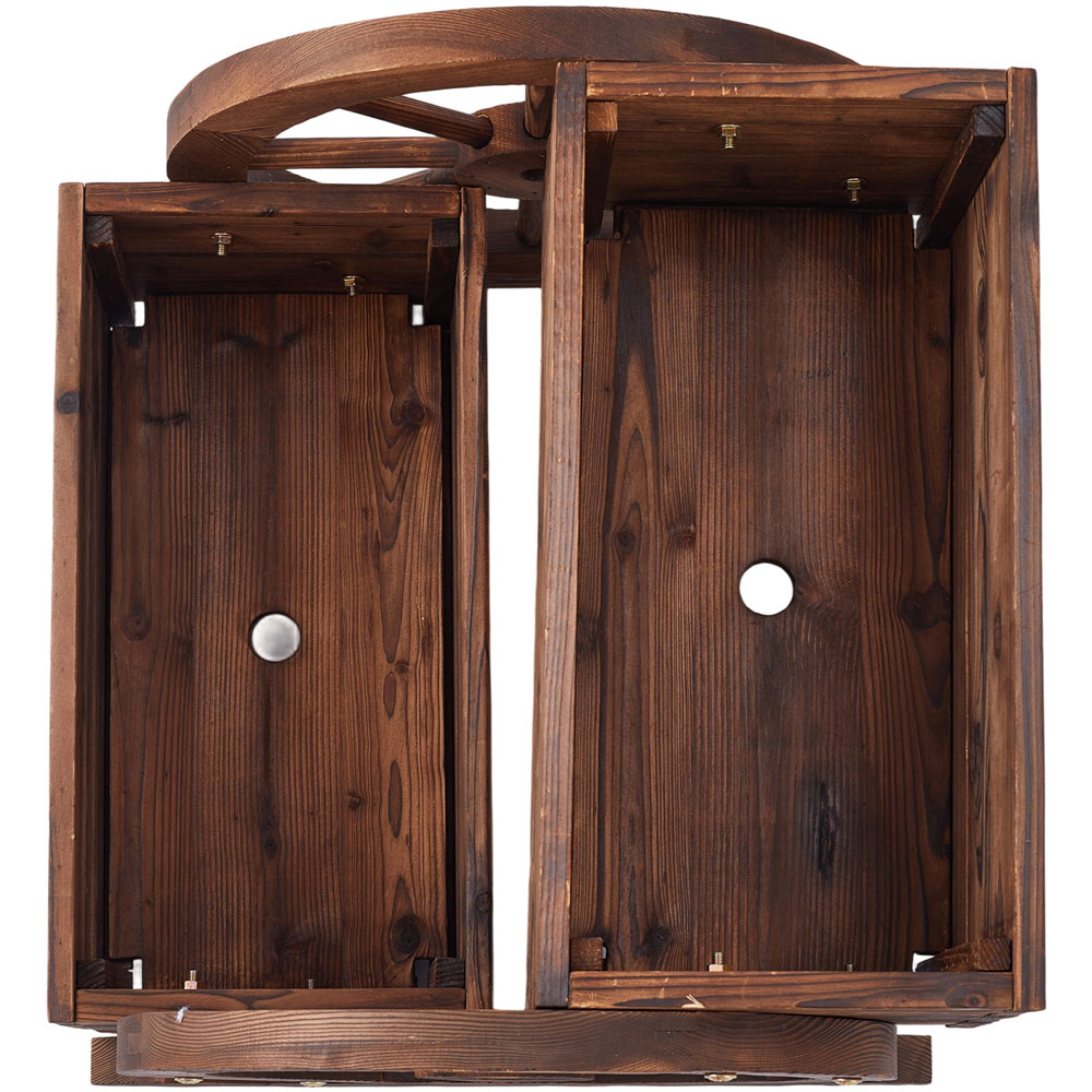 Living and Home 2 Tier Wooden Planter with Wagon Design Image 3