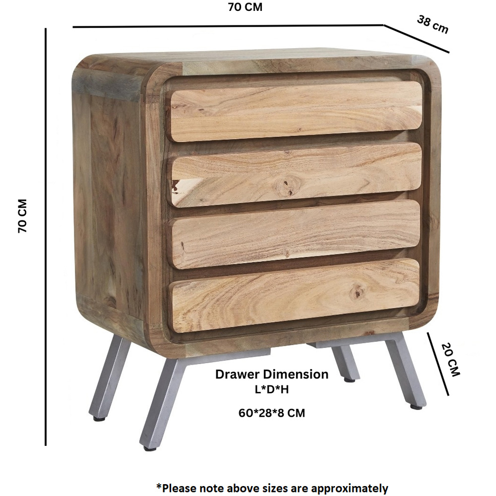 Brooklyn Aleiny 4 Drawer Wooden Wide Chest of Drawers Image 6