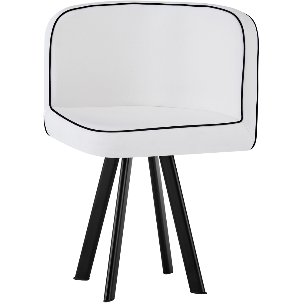 Comfy Living 6 Seater Dining Set Black and White Image 4