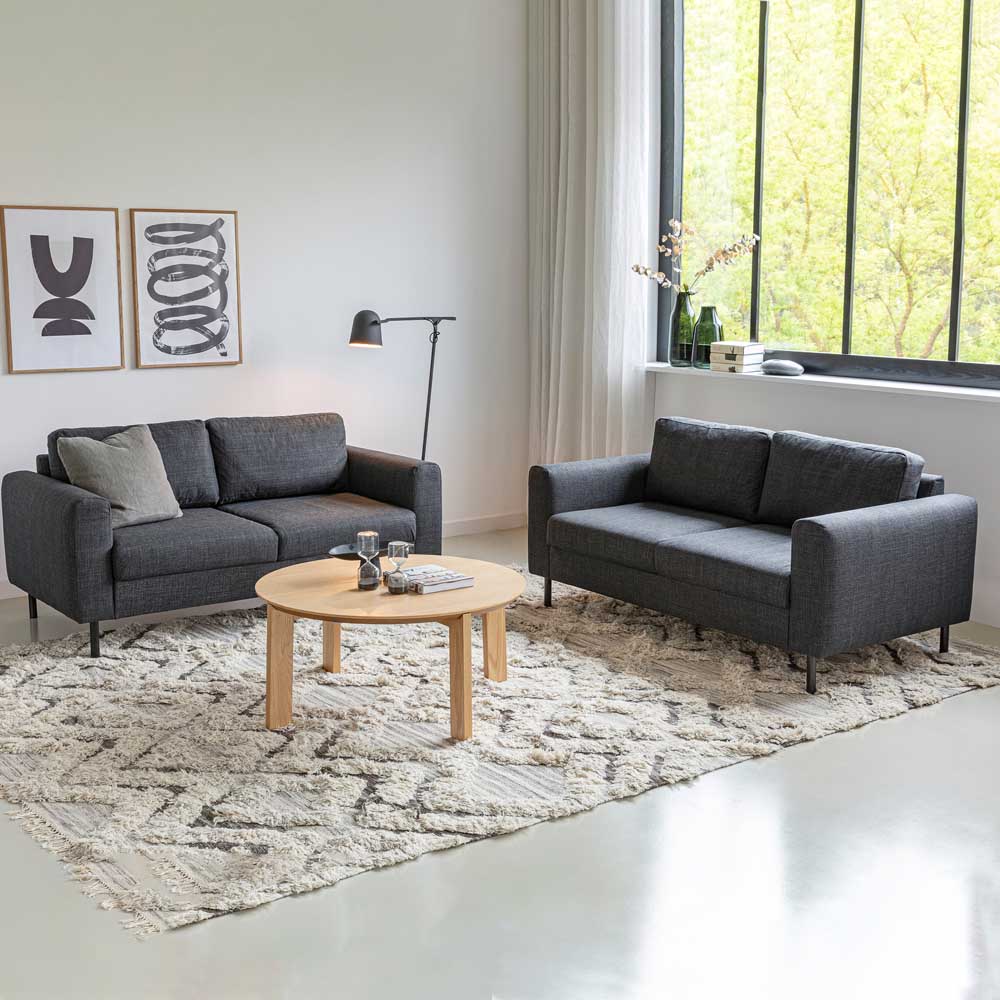 Florence Omaha 2 Seater Dark Grey Basel Fabric Sofa Image 8