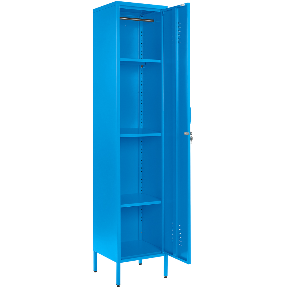 MMT Furniture Designs Single Door Blue Metal Tall Locker Cabinet Image 3