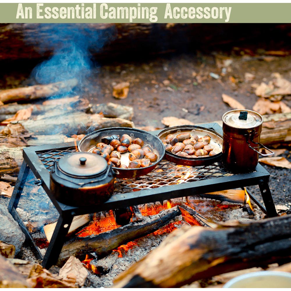 Milestone Camping Heavy Duty Folding Campfire Grill 55 x 30cm Image 7