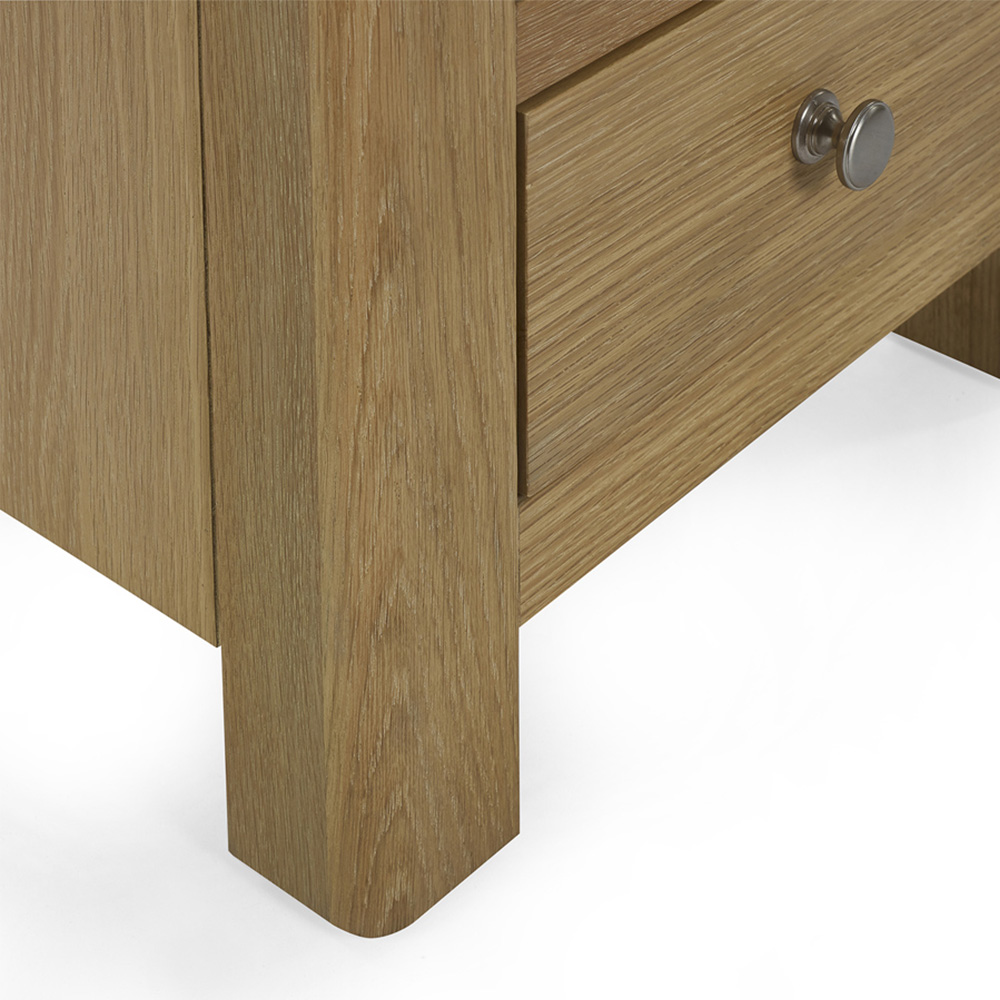 Julian Bowen Memphis 3 Drawer Limed Oak Bedside Table Image 5