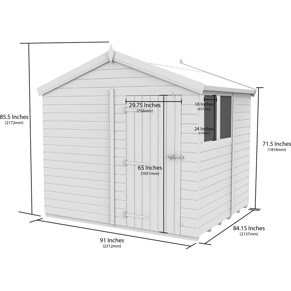 DIY Sheds 8 x 7ft Tongue and Groove Timber Apex Garden Shed Image 9
