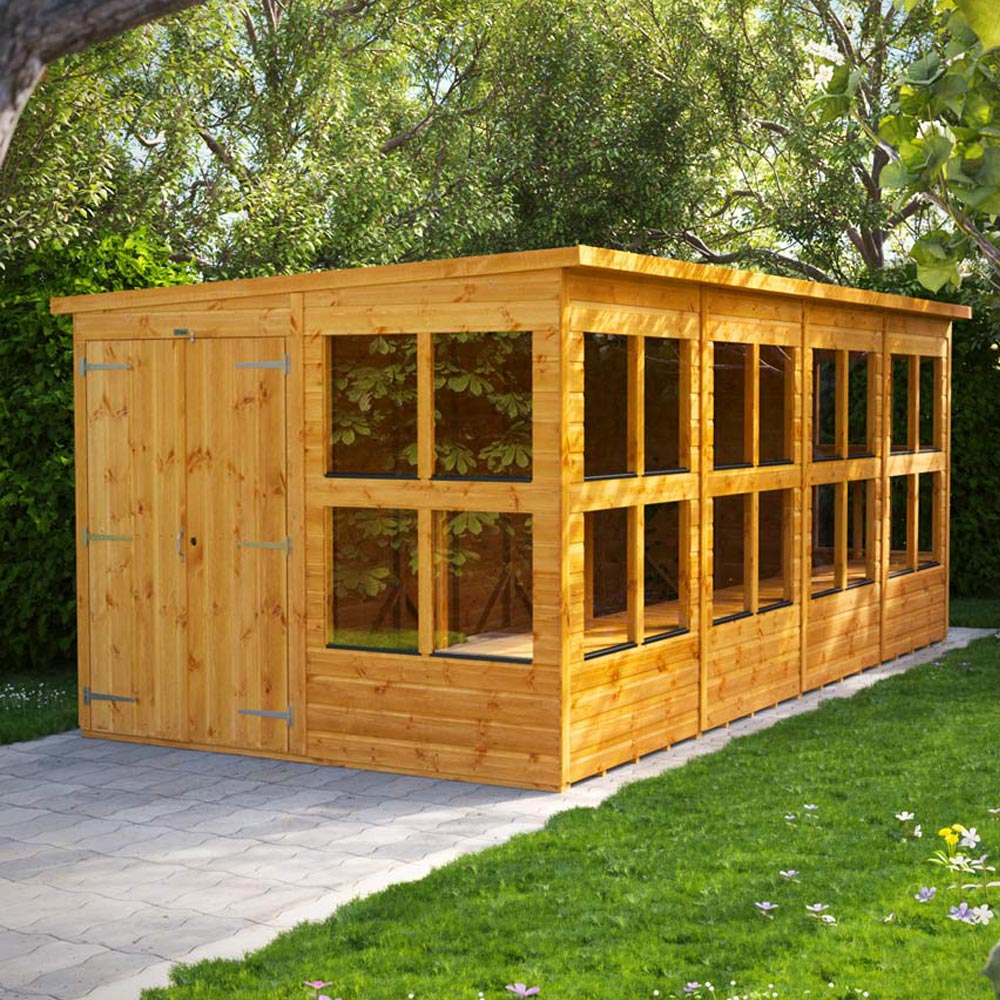Power 16 x 8ft Pent Double Door Potting Shed Image 2