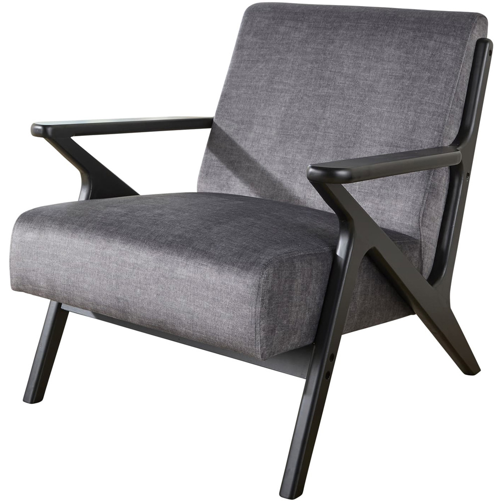 Home Source Cavera Graphite and Black Accent Chair Image 2