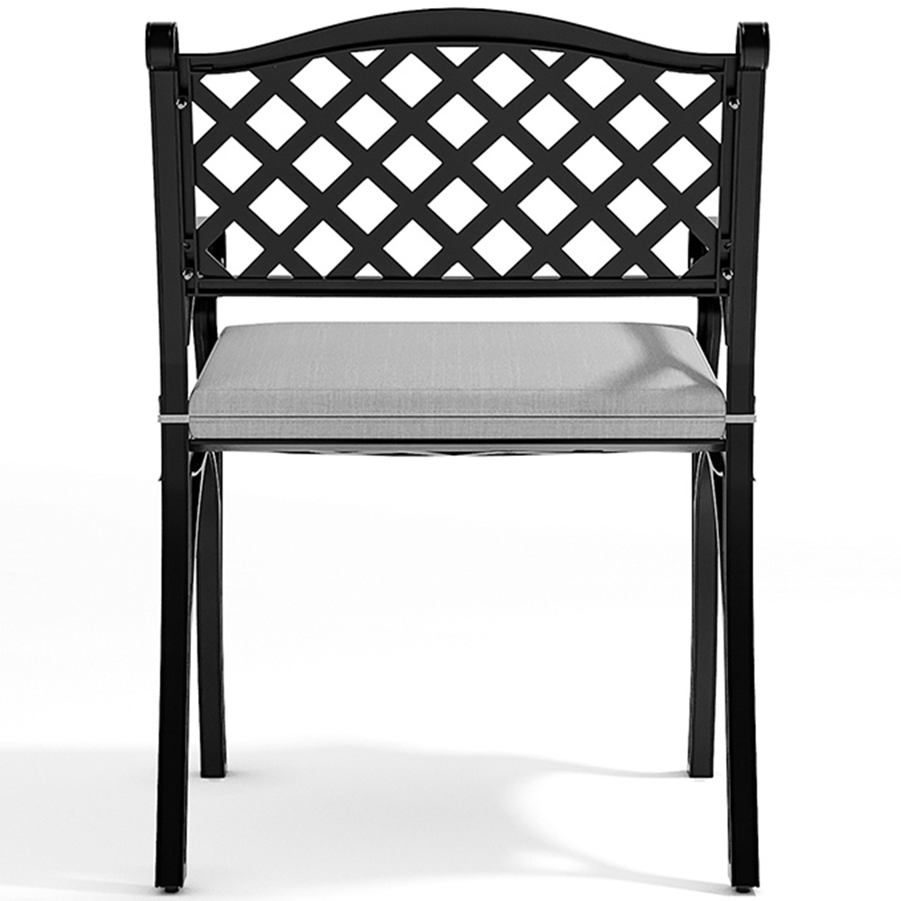 Living and Home Set of 2 Black Aluminium Garden Chairs Image 6