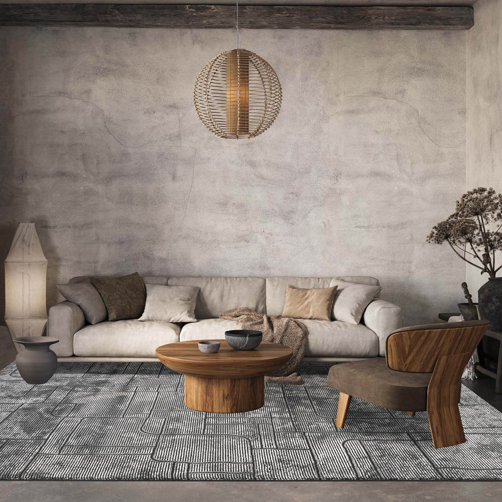 Desire Rugs Belgravia Metallic Sheen Modern Cobble Design Grey Rug 120 x 170cm Image 5