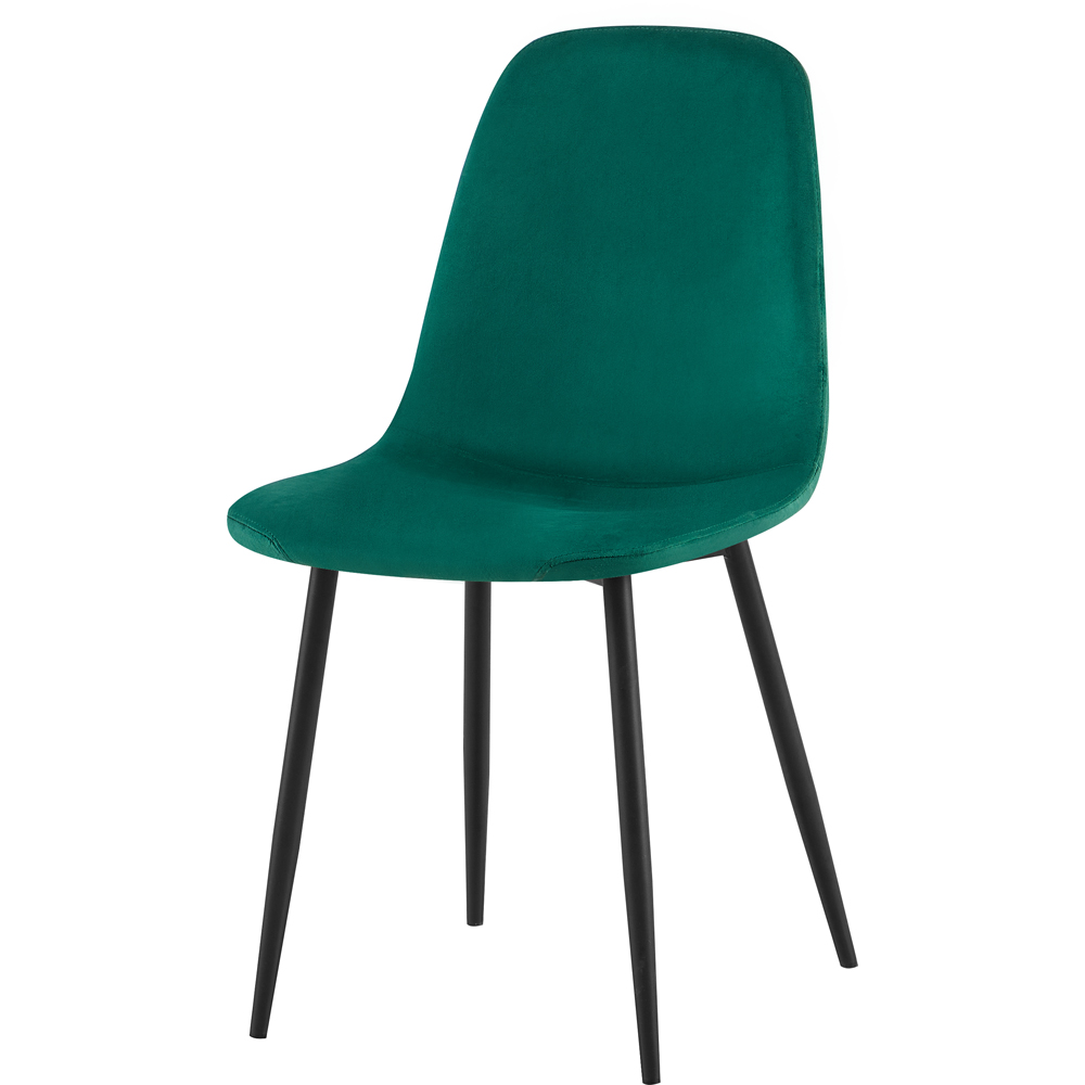 DS Living Luxe Set of 2 Verdant Green Dining Chairs with Black Powder Legs Image 2