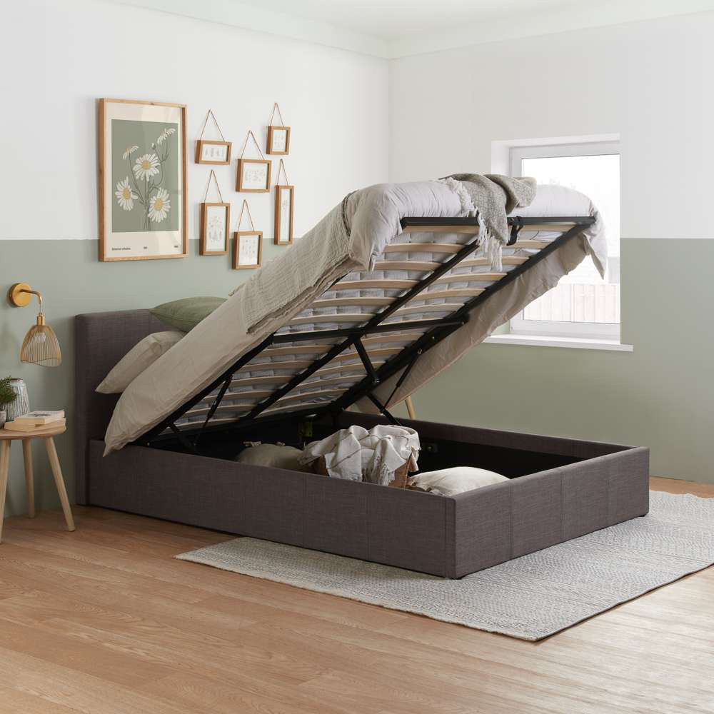 Berlin Small Double Grey Polyester Ottoman Bed Image 8