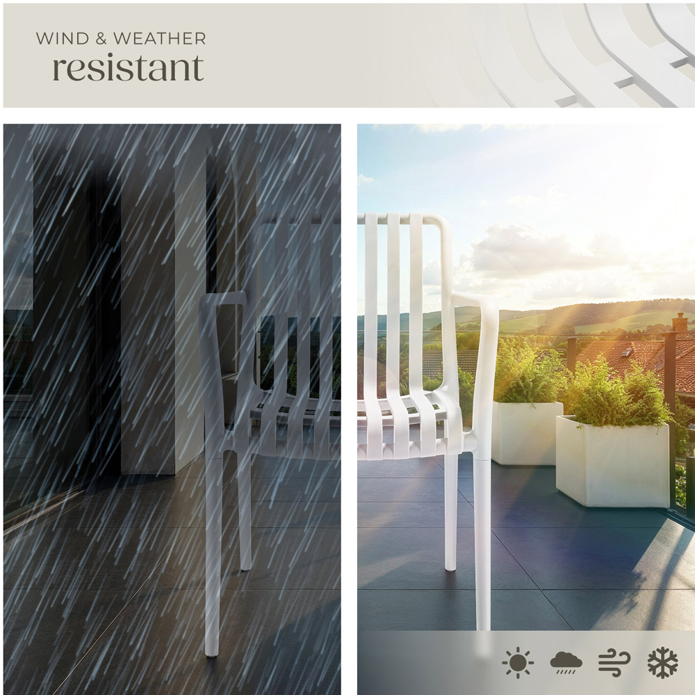 tectake Alcudia Set of 6 White Garden Chair Image 7