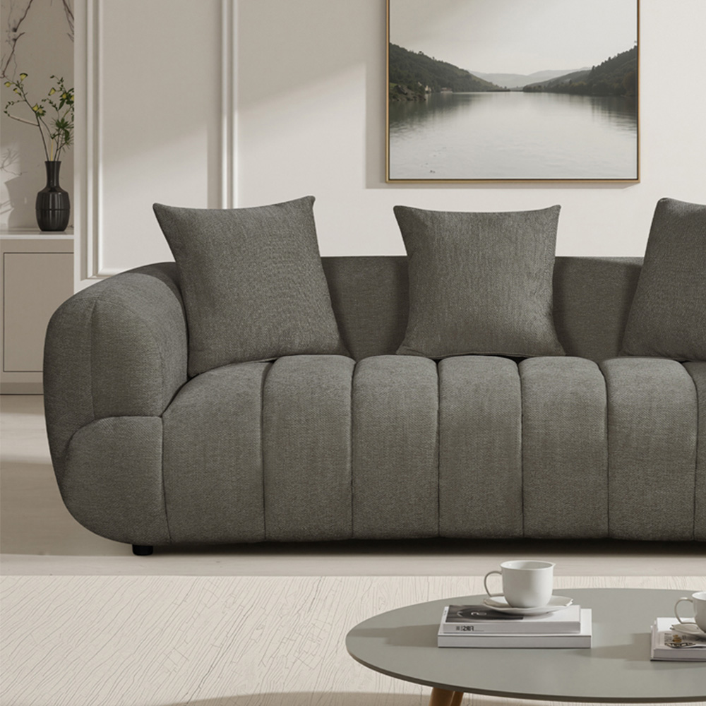 Artemis Home Claremont 3 Seater Charcoal Fabric Sofa Image 2