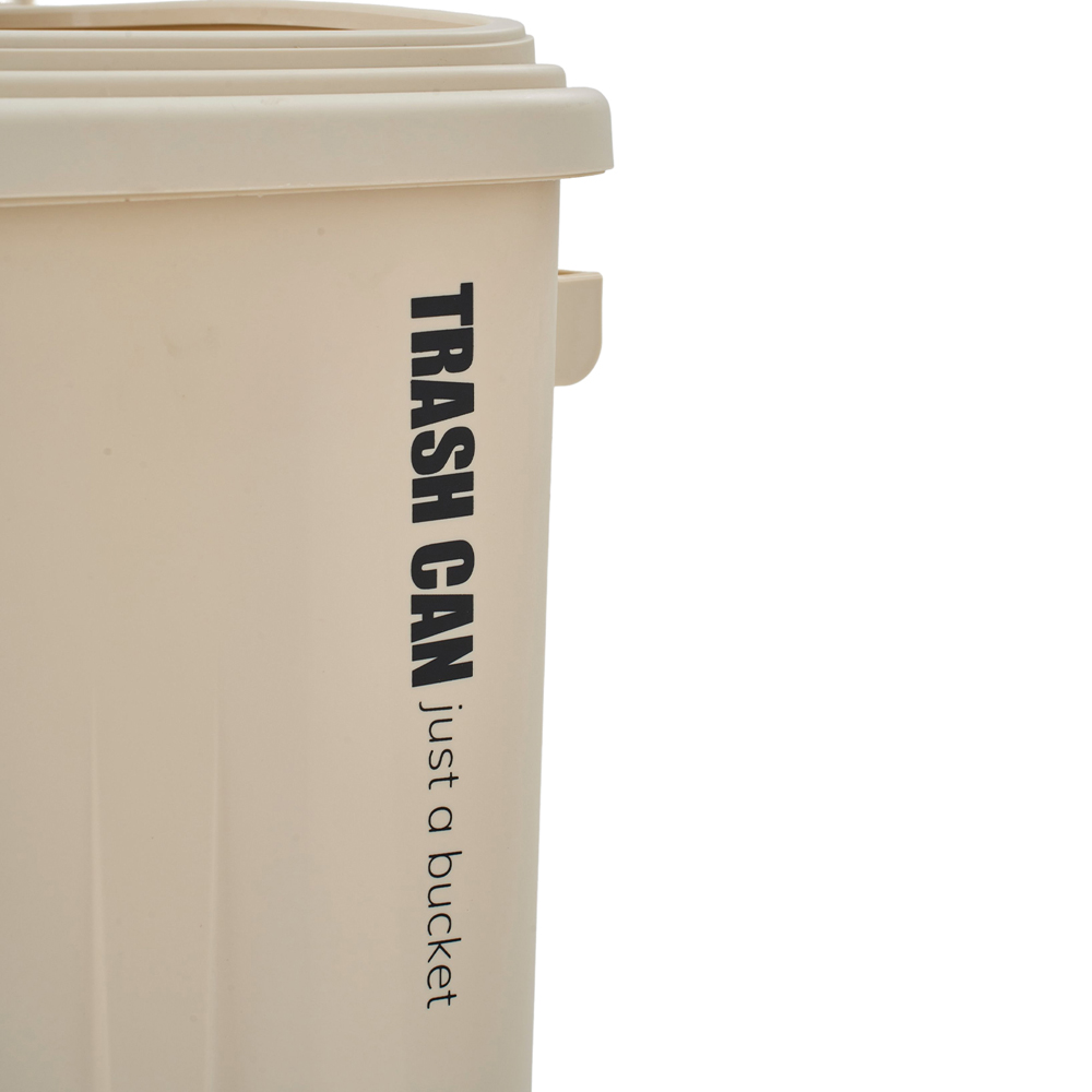 Living and Home Cream Industrial Flip Top Rubbish Bin 23L Image 4