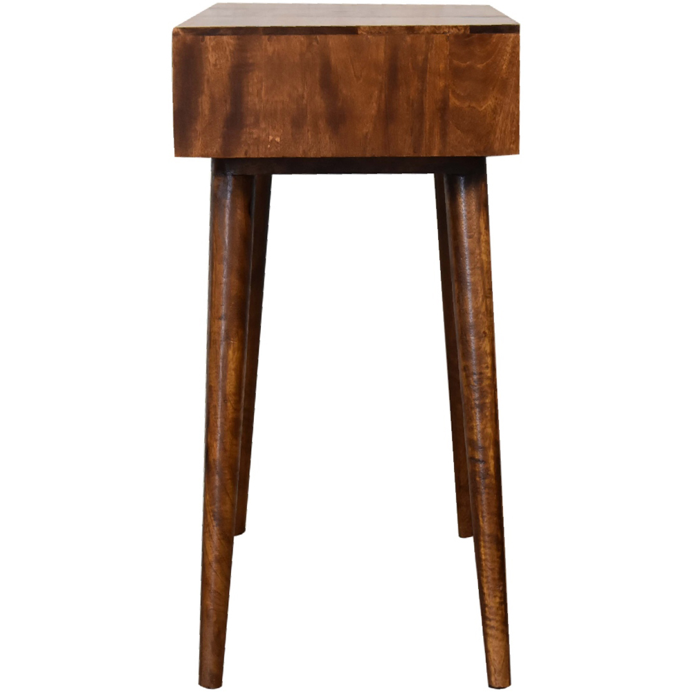 Artisan Furniture Chestnut Brown 2 Drawer Solid Wood Foldable Mirror Table Image 5