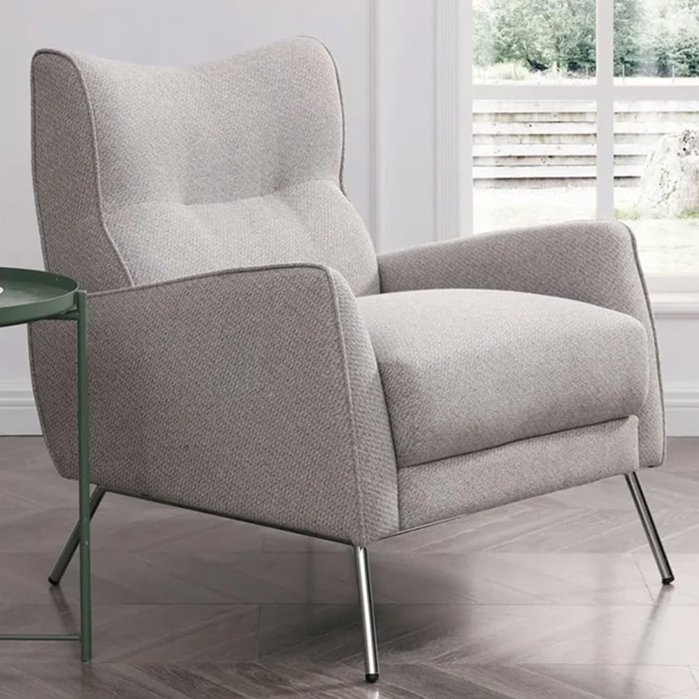 Cosmo Grey Linen Accent Chair Image 1