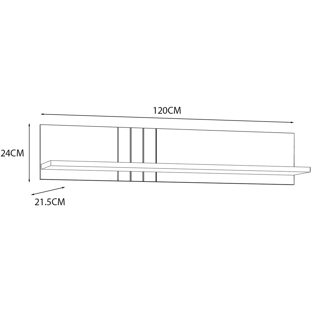 Florence Grafton Cream and Oak Wall Shelf Image 5