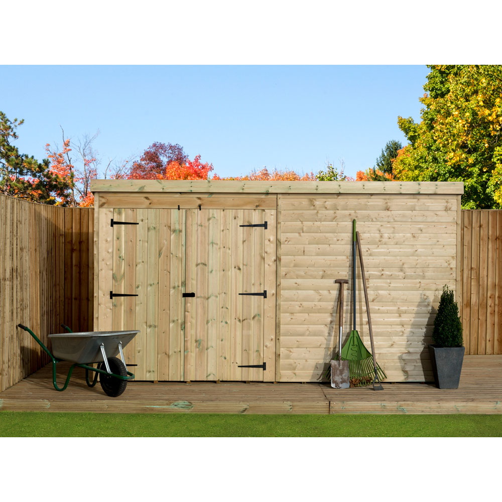 Empire Sheds 4000 10 x 6ft Double Door Tongue and Groove Wooden Pent Garden Shed Image 4