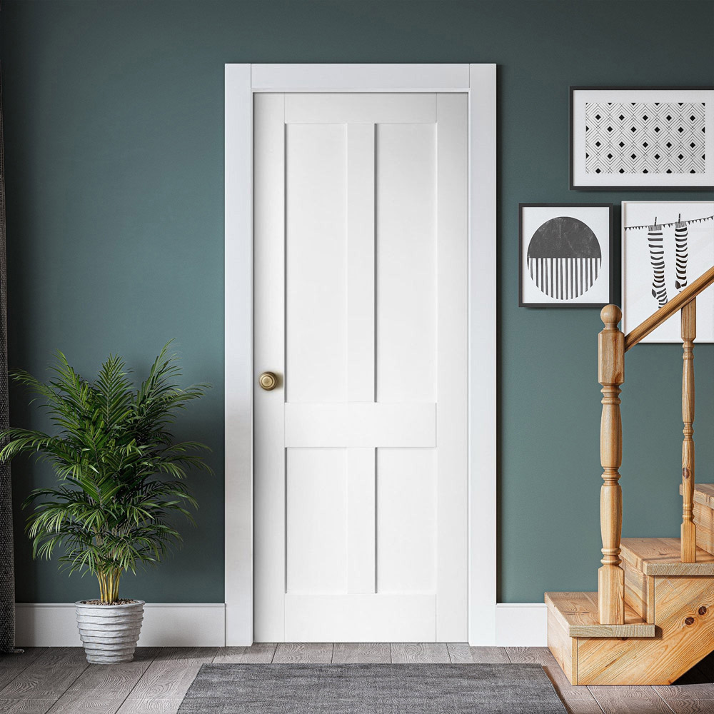 Victorian White Primed Shaker 4 Panel Internal Door 1981 x 762 x 35mm Image 2