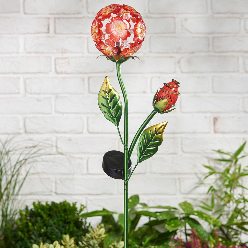 Single Floral Ball Solar Stake Light in Assorted styles Image 7