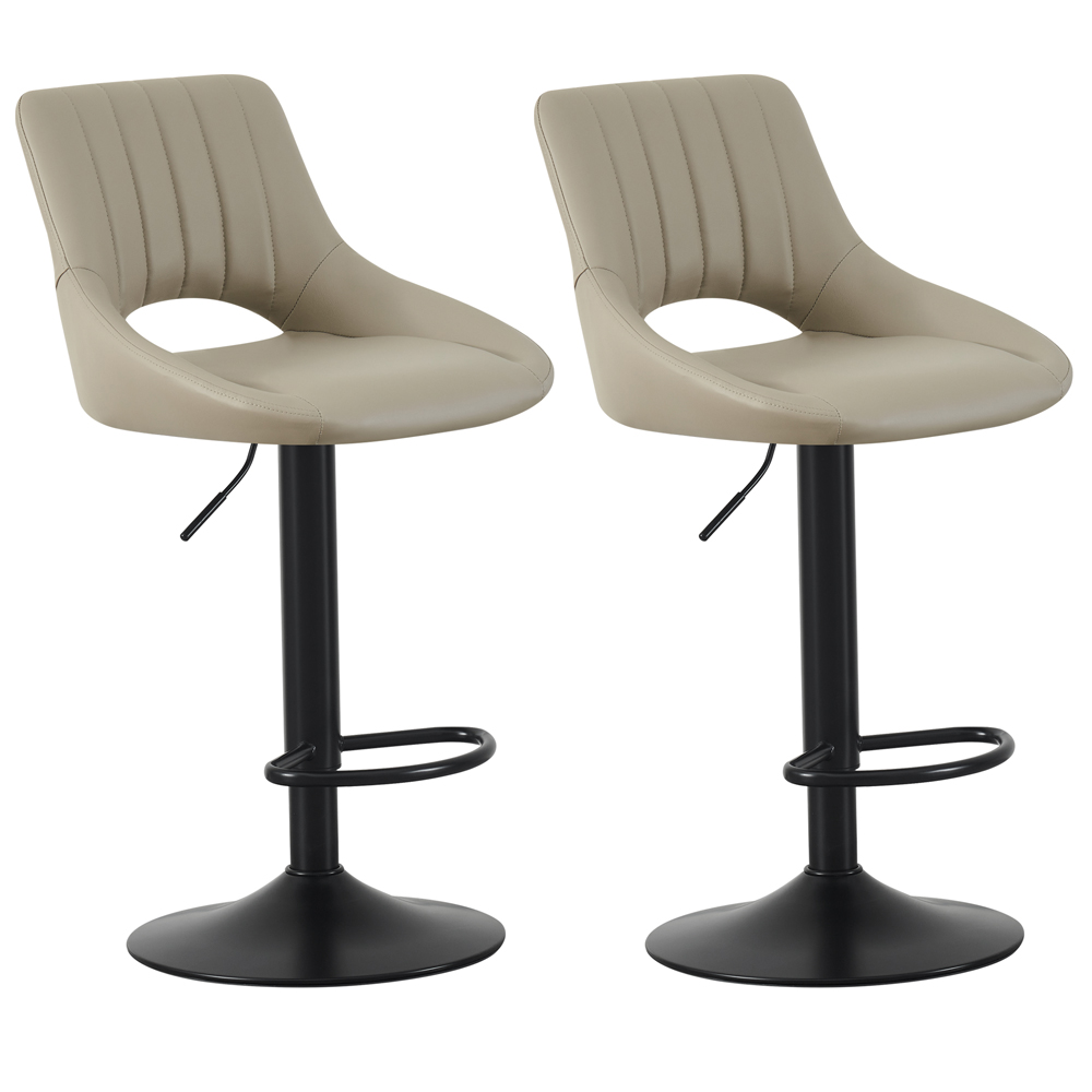 Stacey Brown Height Adjustable Kitchen Bar Stool with Footrest Set of 2 Image 2