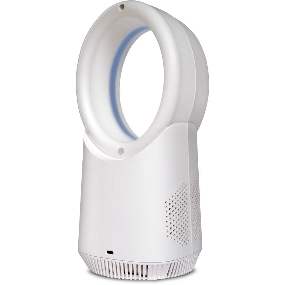 Vybra Solo White Rechargeable Bladeless Desk Fan 13 inch Image 6