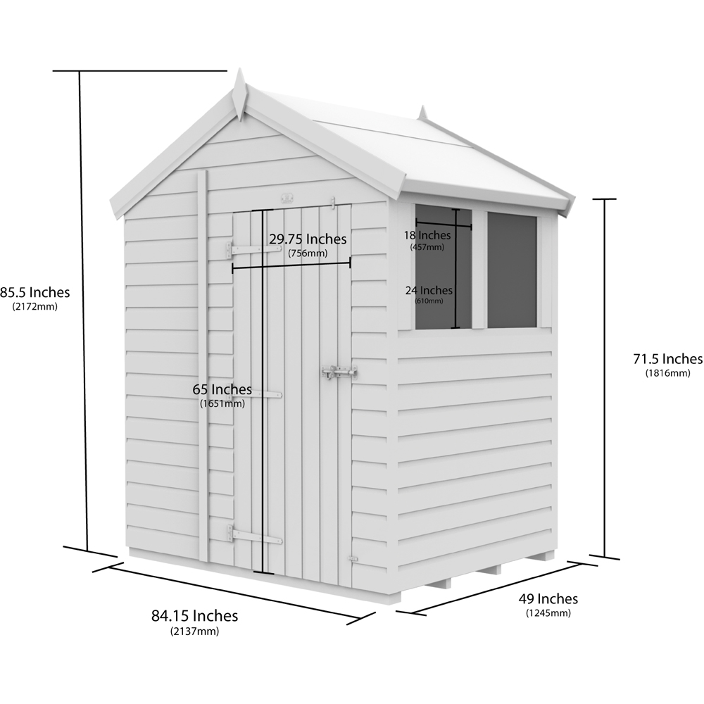 DIY Sheds 7 x 4ft Tongue and Groove Timber Apex Garden Shed Image 9