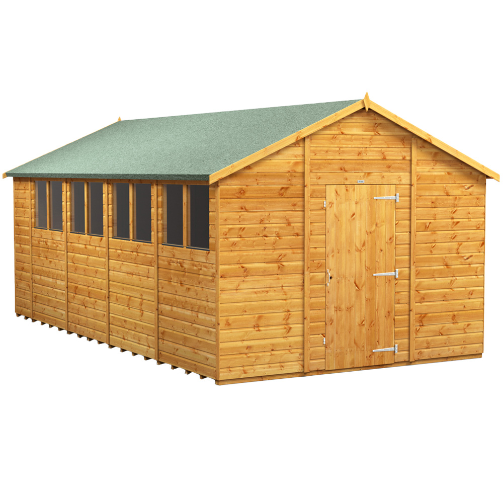 Power Sheds 18 x 10ft Apex Wooden Shed with Window Image 1