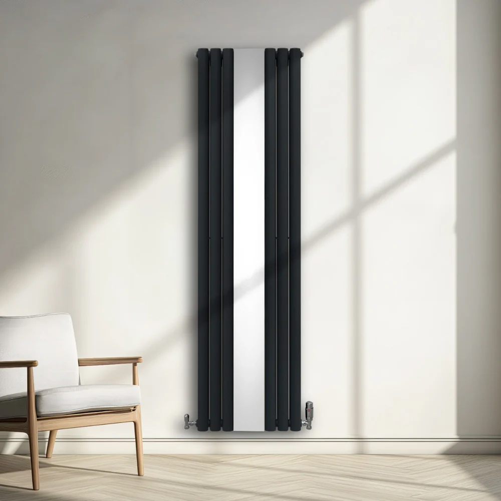 Monster Shop 5009 BTU Anthracite Grey Oval Mirror Radiator 1800 x 500mm Image 2